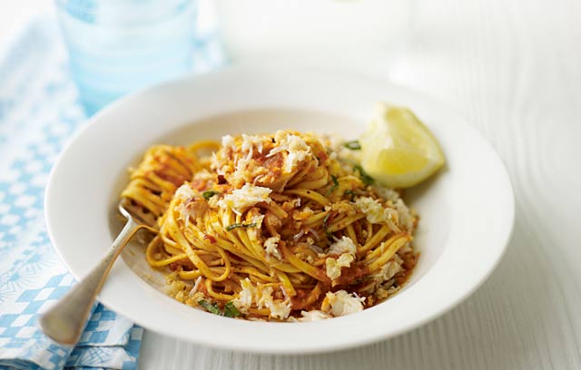 Linguine with Fresh Crab and Chilli Pesto