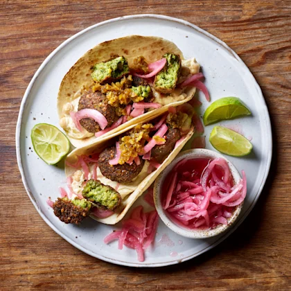 Smashed Falafel Tacos