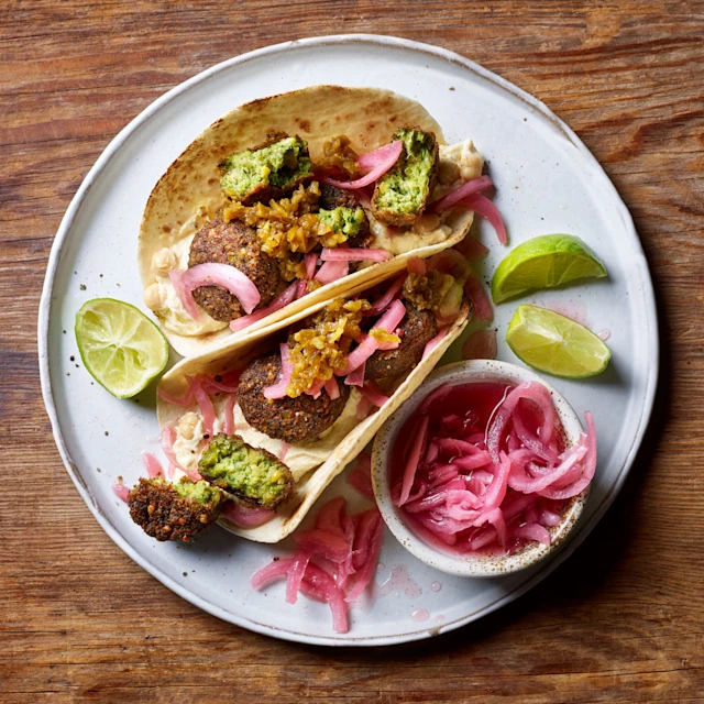 Smashed Falafel Tacos