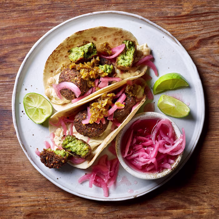 Smashed Falafel Tacos