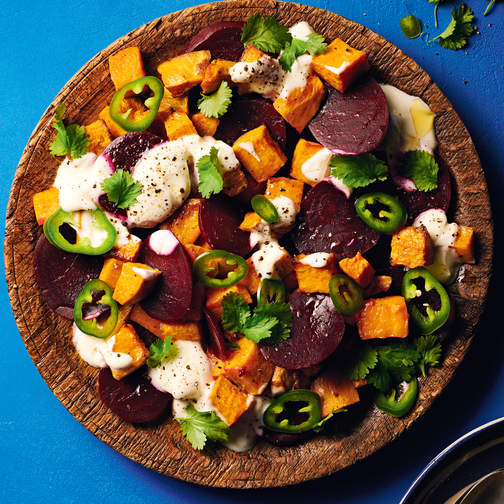 Sweet Potato with Beetroot and Chilli