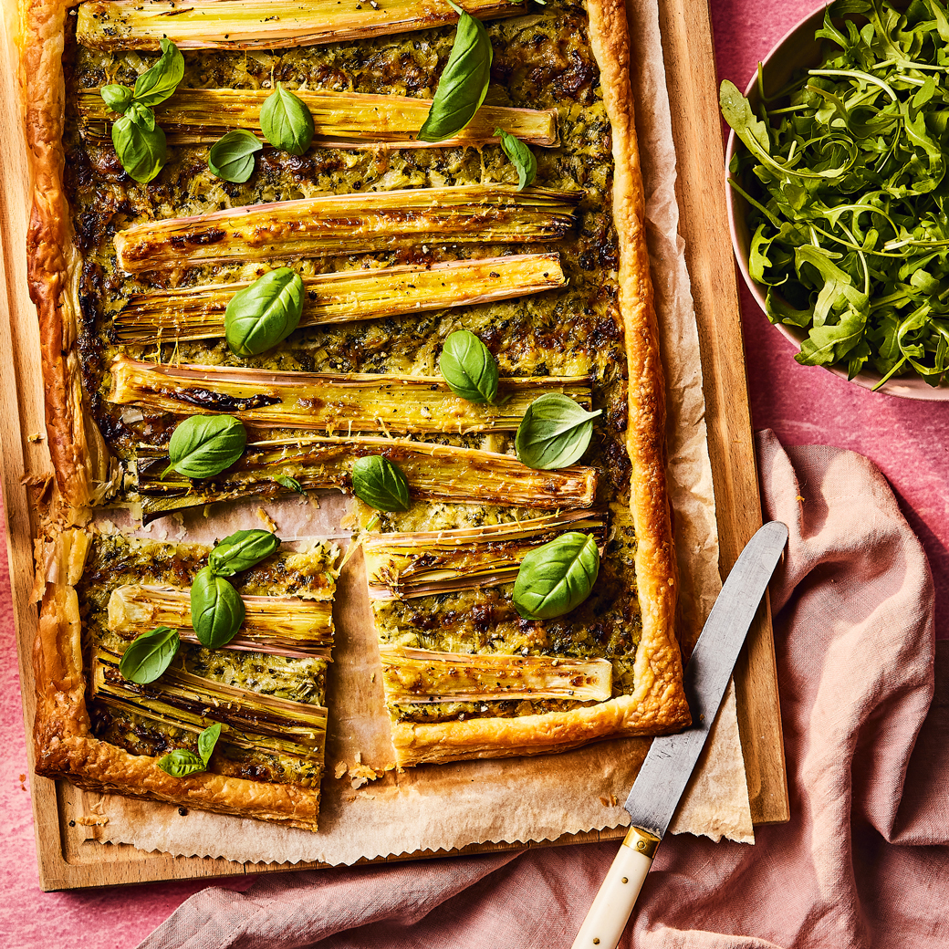  Baby Leek and Spinach Puff Pastry Tart