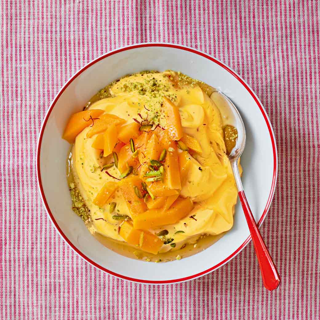 Mango, Saffron Kefir Pudding