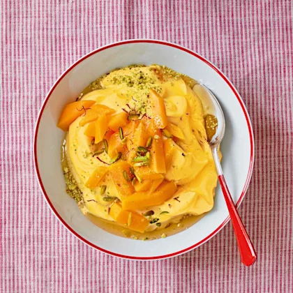 Mango, Saffron Kefir Pudding