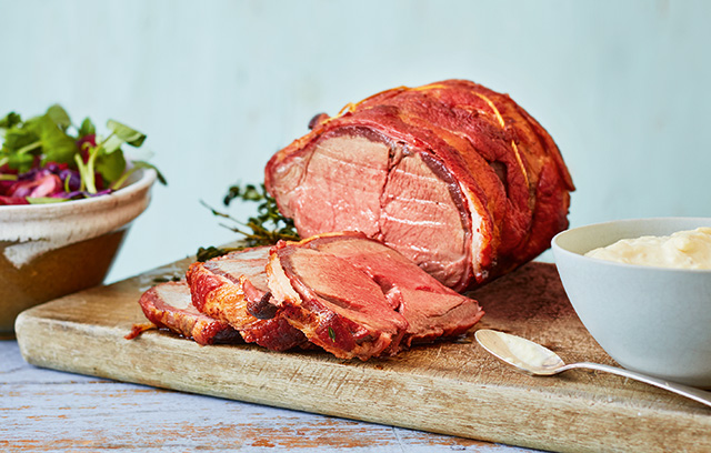 Roast Saddle of Venison with Watercress Salad and Horseradish Cream