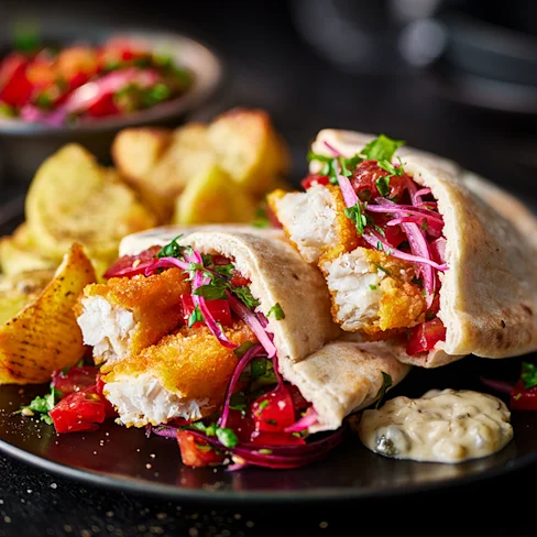 Quick and Easy Fish Finger Gyros Pittas
