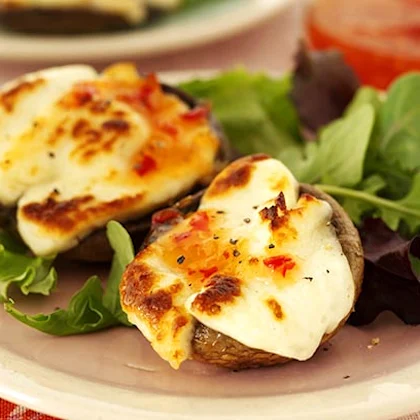 Sweet Chilli Mushrooms with Halloumi Cheese