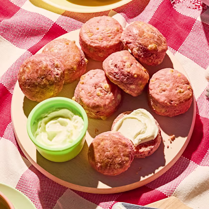 Mini Pink Cheesy Scones