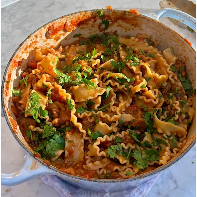 Aubergine and Lentil Ragu