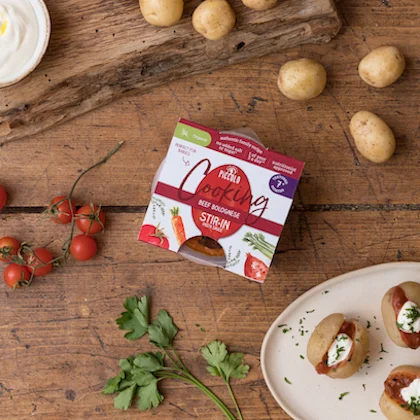 Stuffed Baby Potatoes with Sour Cream and Bolognese