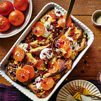 Baked Panettone French Toast with Clementines