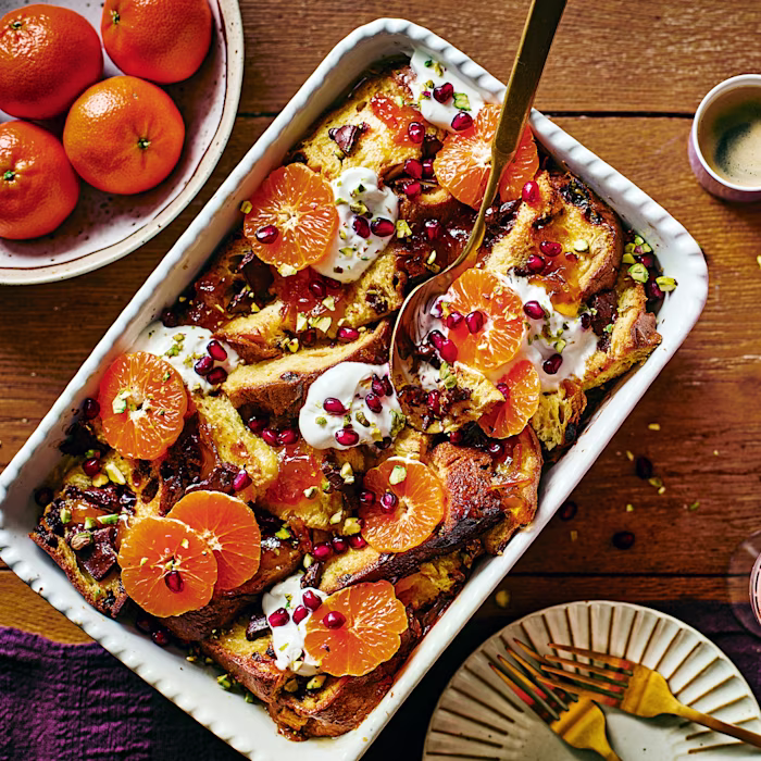 Baked Panettone French Toast with Clementines