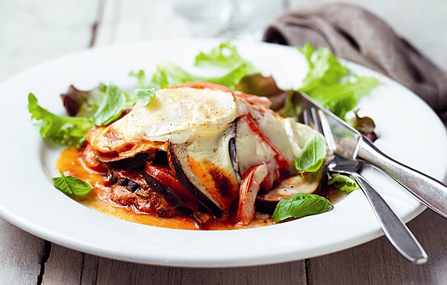 British Goat’s Cheese and Aubergine Bake