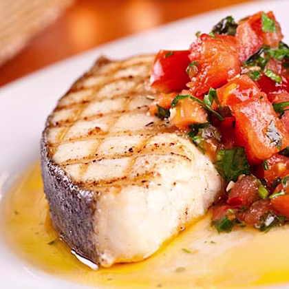 Baked Fish with Tomato, Garlic and Mediterranean Herbs Balsamic Glaze
