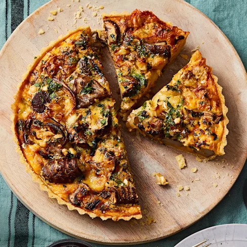 Jerusalem Artichoke, Mushroom and Blue Cheese Tart