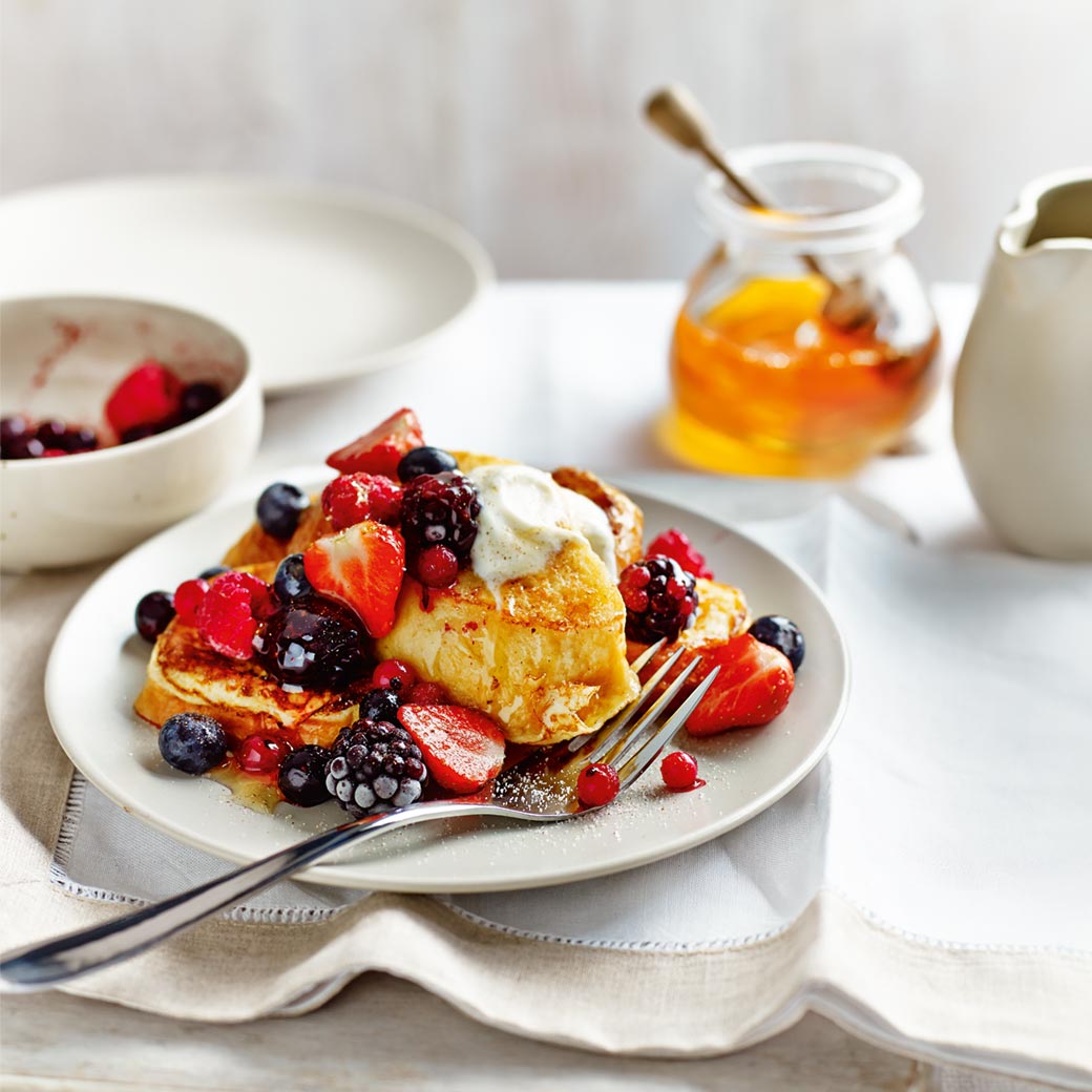 Brioche French Toast with Yogurt, Berries and Honey