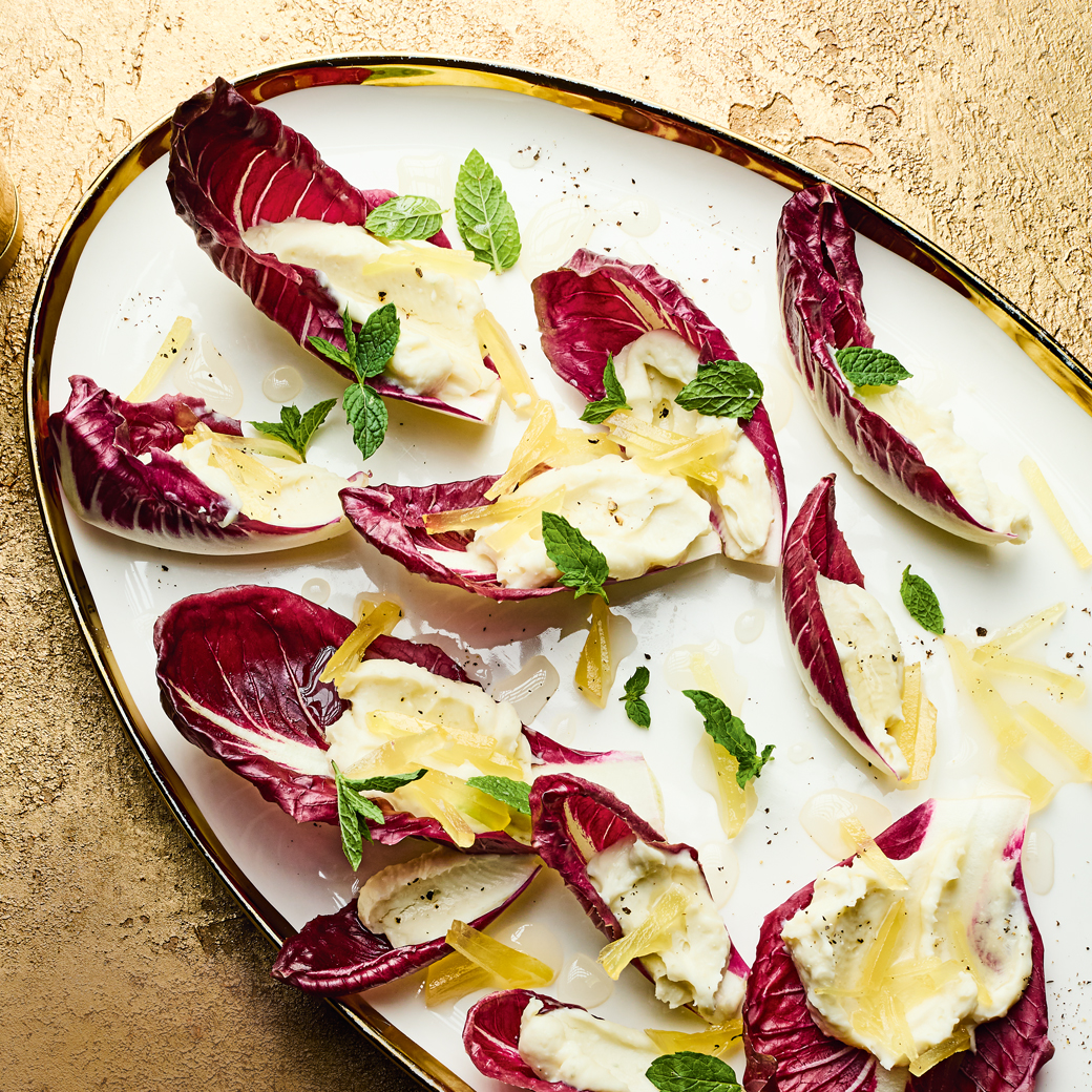 Radicchio Boats with Blue Cheese and Ginger
