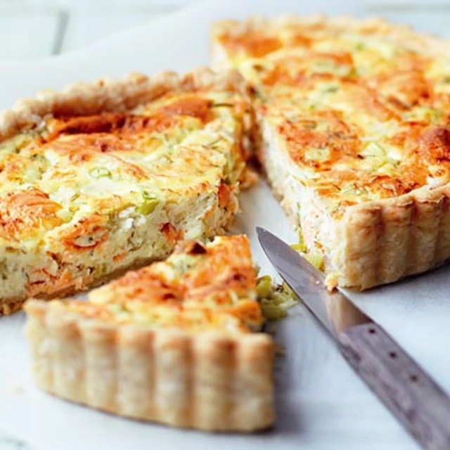 Cheshire Cheese and Smoked Salmon Quiche