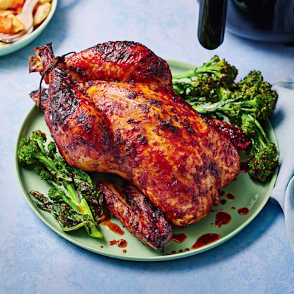 Air Fryer Paprika and Honey Glazed Chicken with Roast Veg