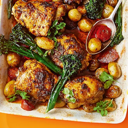 Mojo Chicken, Potato and Chorizo Traybake