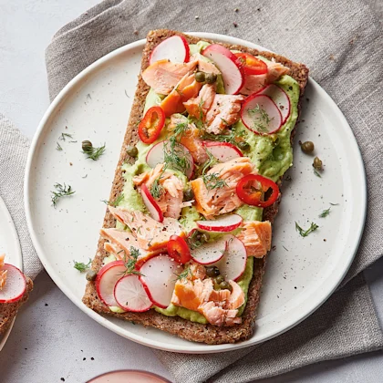Whipped Avocado and Smoked Trout Tartine