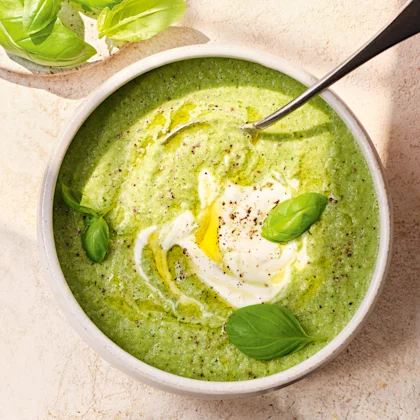 Cucumber Gazpacho with Almonds and Jalapeños