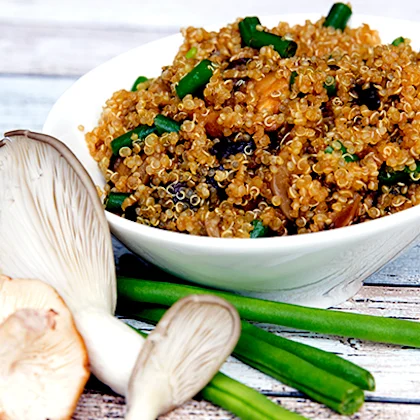 Quinoa with Shiitake & Oyster Mushrooms