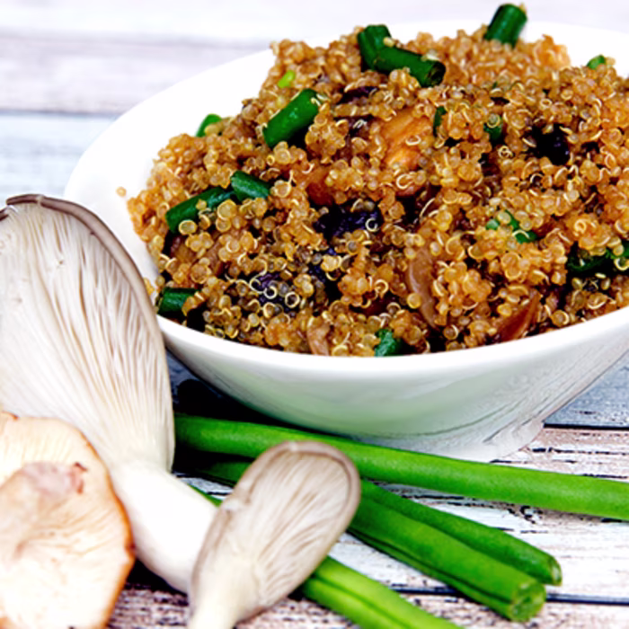 Quinoa with Shiitake & Oyster Mushrooms