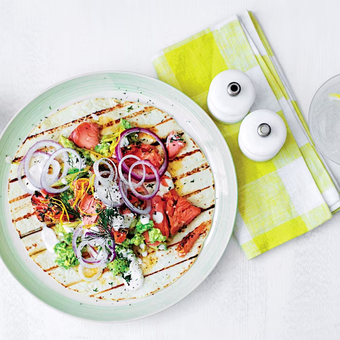 Hot Smoked Salmon & Avocado Breakfast Wraps