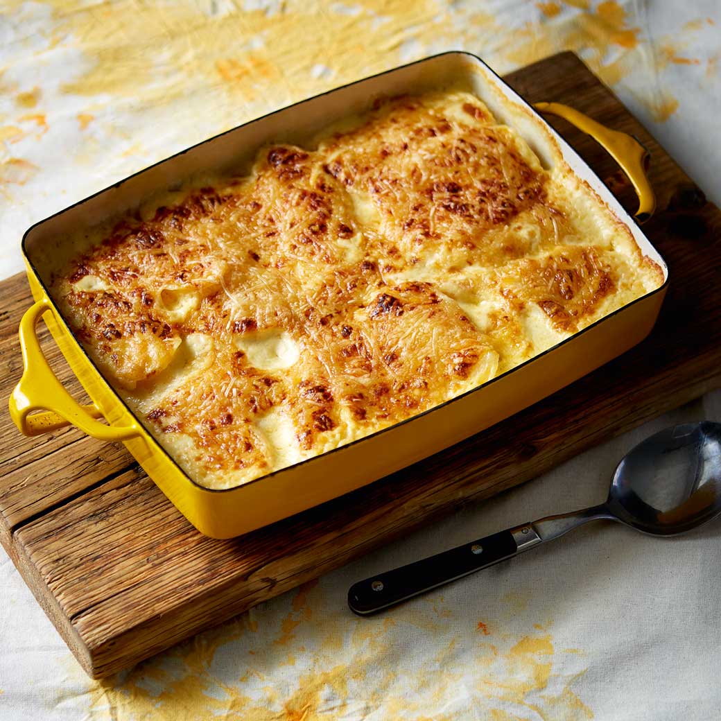 Celeriac and potato gratin