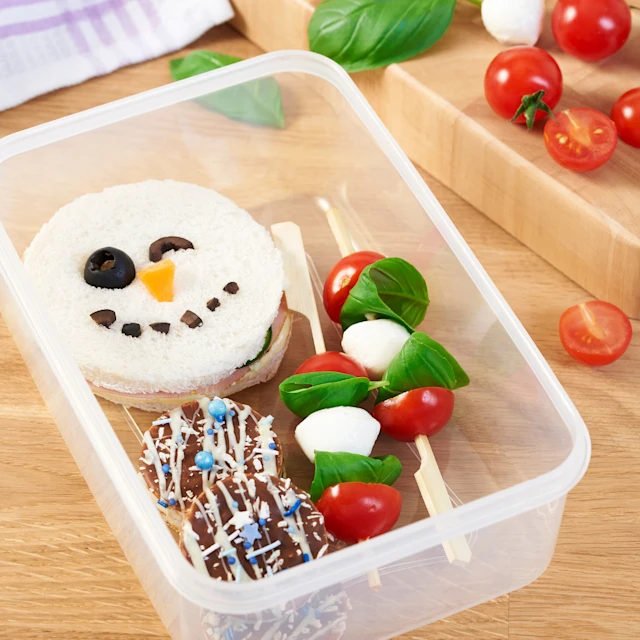 ‘Snowman’ Ham and Cheese Sandwiches