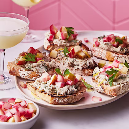 Mackerel Pâté with Quick Pickled Rhubarb and Apple