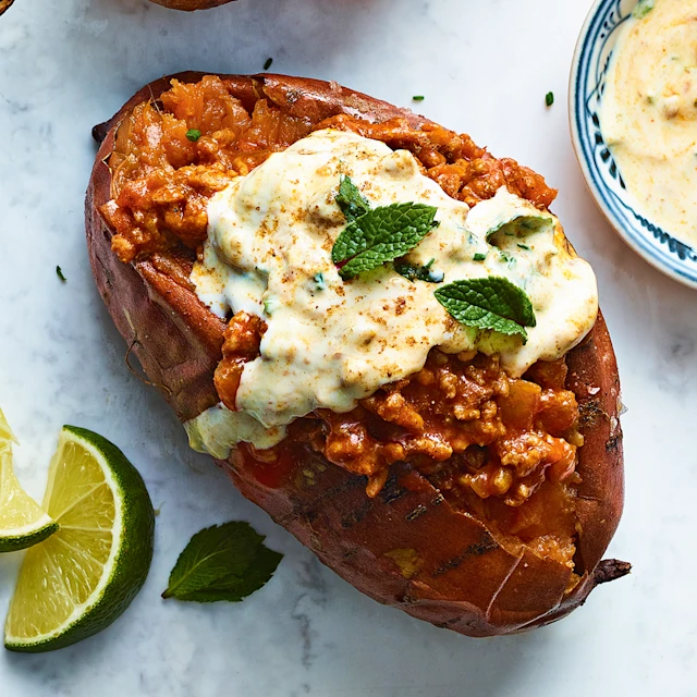 Lamb Keema and Aubergine Raita