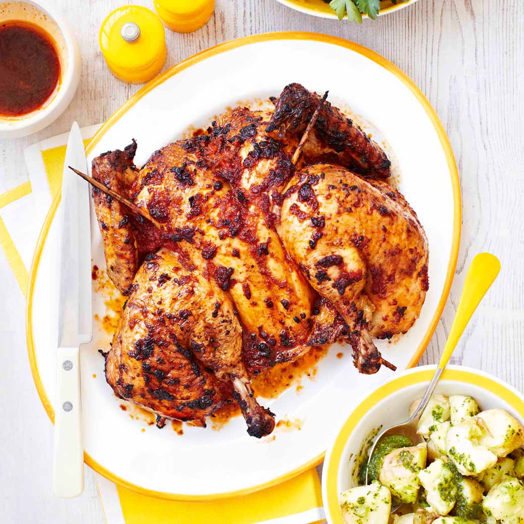 Sun-Dried Tomato Spatchcock Chicken