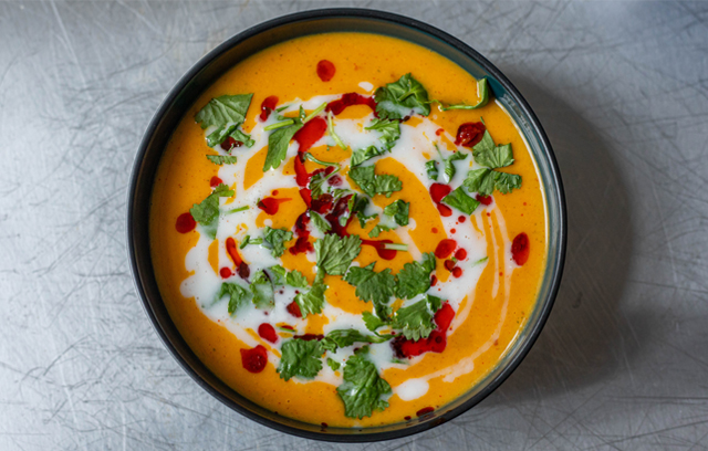Baked Sweet Potato, Harissa & Coconut Soup
