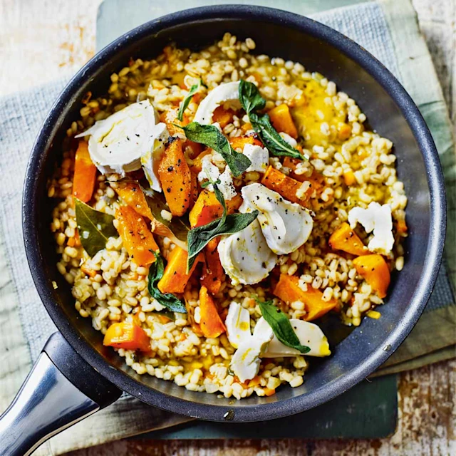 Pearl Barley, Goat's Cheese & Butternut Squash Risotto