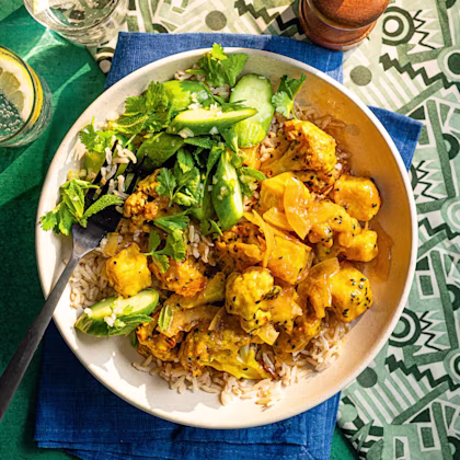 Sticky Lemon Cauliflower and Tofu