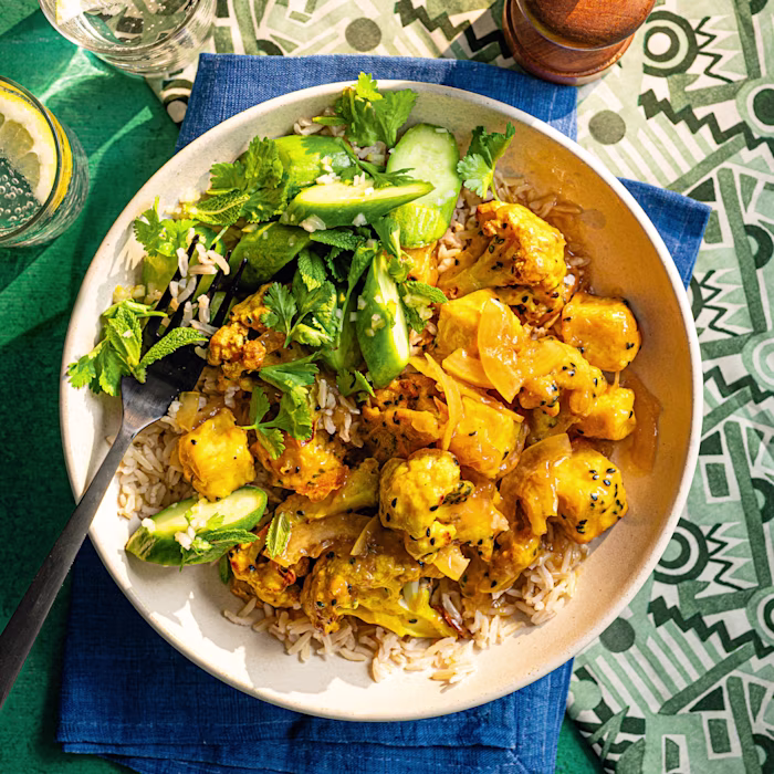 Sticky Lemon Cauliflower and Tofu
