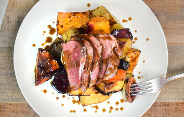 Glazed Duck Breast with Roasted Root Vegetables