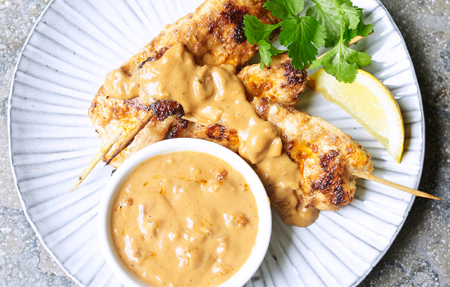 Peanut and ‘Nduja Pesto Chicken Satay