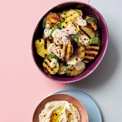 Grilled Veg With Tahini Yogurt Sauce