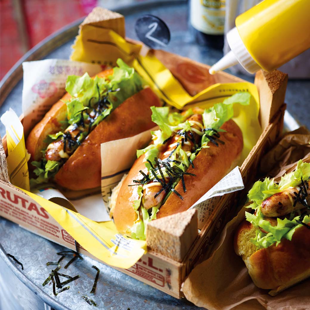 Japanese-Style Hot Dogs with Seaweed