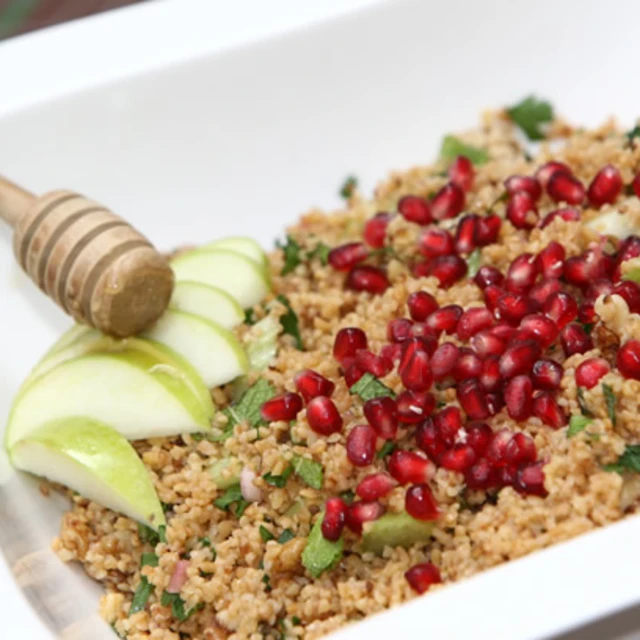 Pomegranate Kasha Salad with Honey Dressing