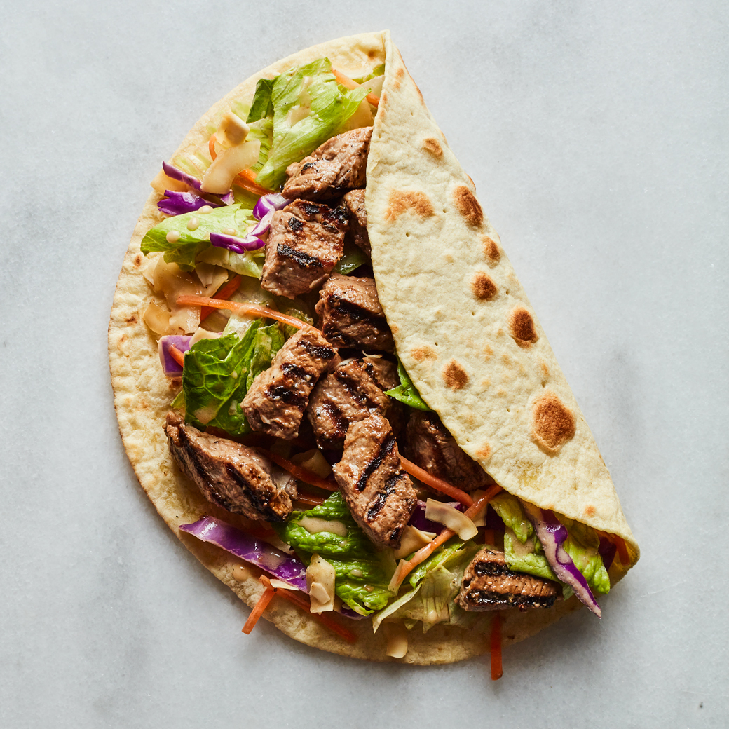 Jerk Lamb Kebabs with Coconut Slaw