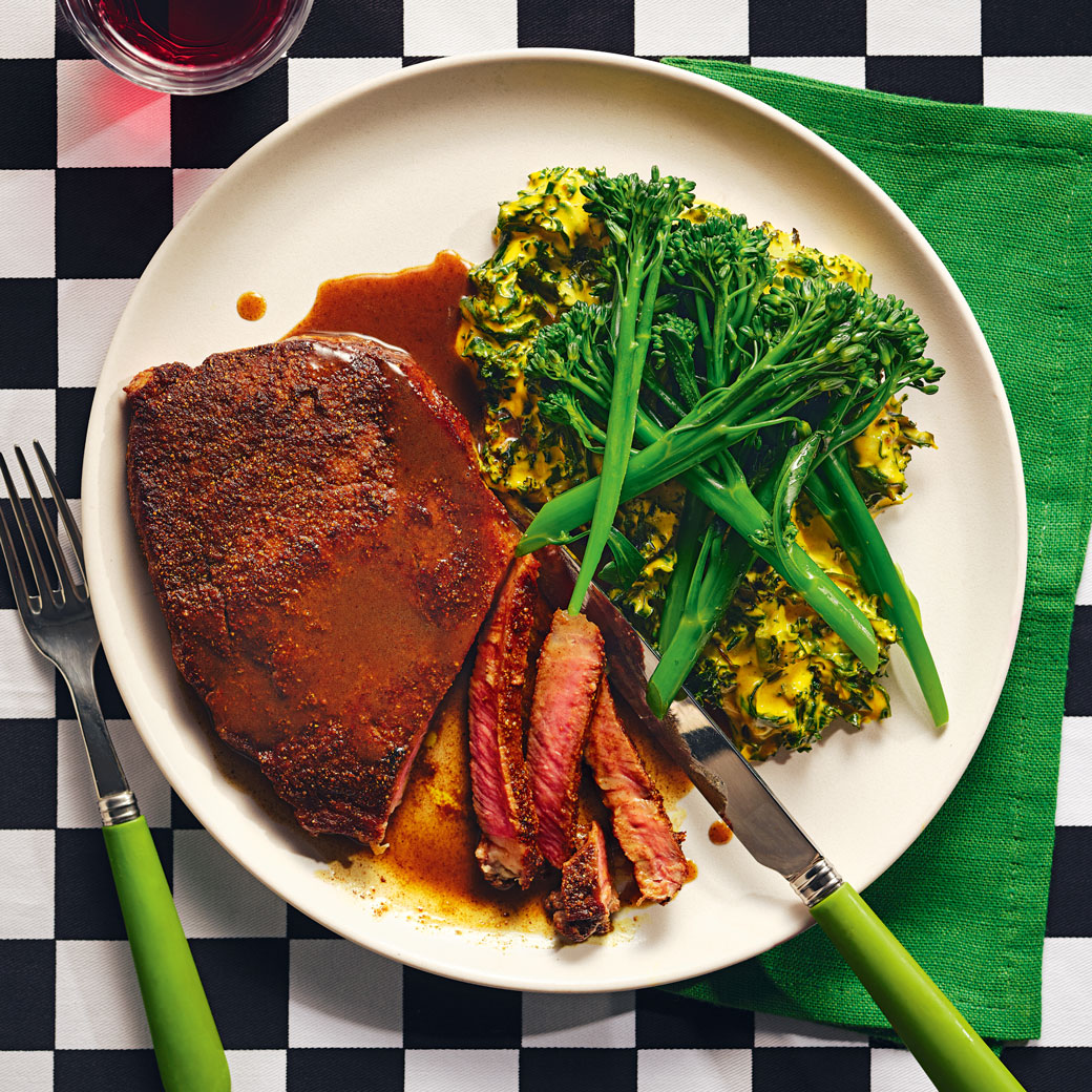 Curry Crusted Steak with Easy Pan Sauce