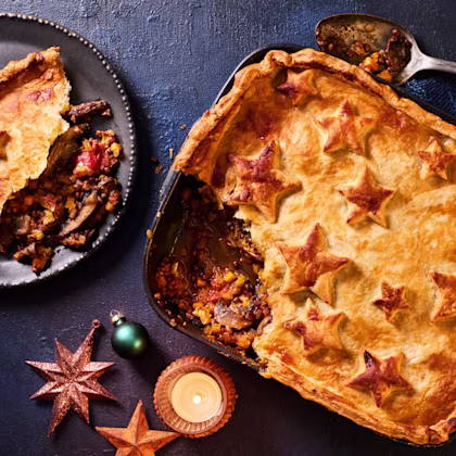 Mushroom and Lentil Puff Pie