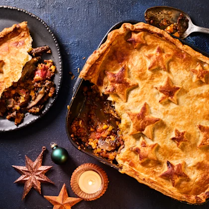 Mushroom and Lentil Puff Pie