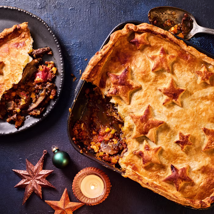 Mushroom and Lentil Puff Pie
