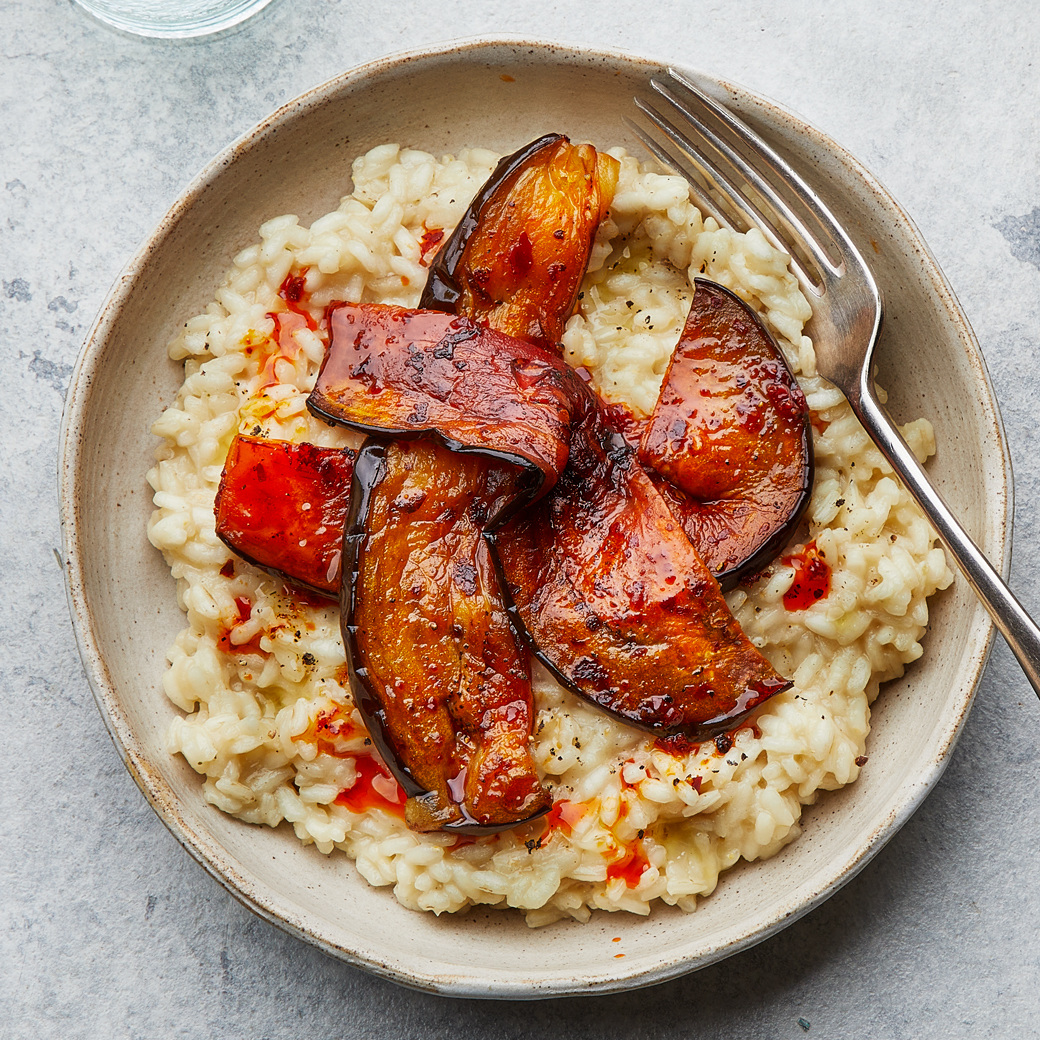 Risotto with Harissa Aubergine