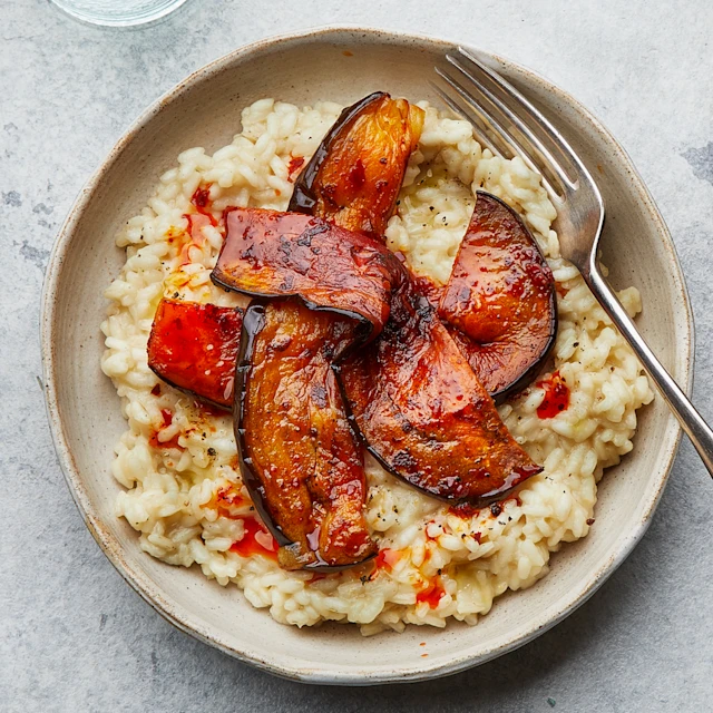 Risotto with Harissa Aubergine